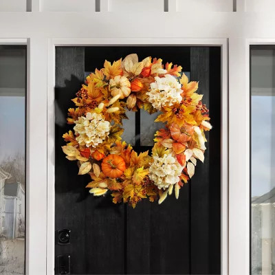 Member's Mark 26" Harvest Wreath with Hydrangea & Pumpkins | Sam's Club