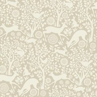 Chesapeake Anahi Neutral Forest Fauna Neutral Paper Strippable Roll (Covers 56.4 sq. ft.)-HAS0123... | The Home Depot