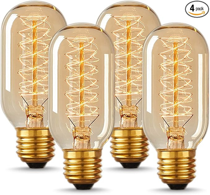 DORESshop Vintage Edison Bulbs 40 Watt, Incandescent Light Bulbs, T45, 110-130 Volts, E26/E27 Bas... | Amazon (US)
