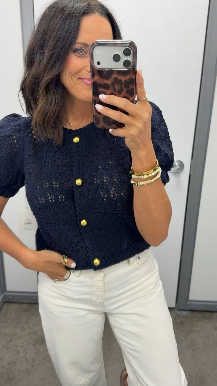 This top is SO cute!! the crochet texture and gold buttons make it look way more expensive! Wearing an XS 🤎

#WalmartFashion #WalmartFinds #AffordableFashion #WalmartStyle #LTKFinds