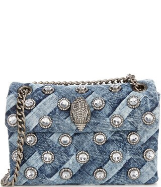 Denim Crystal Embellished Mini Kensington Crossbody Bag | Dillard's