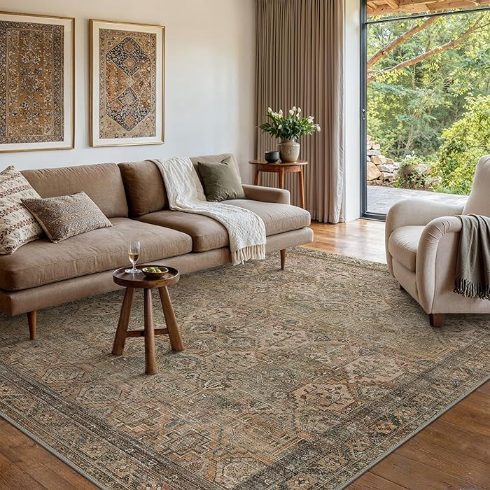 Bavni Area Rug 8x10 for Living Room Bedroom Dining Room, Washable Rugs Vintage Distressed Print C... | Amazon (CA)