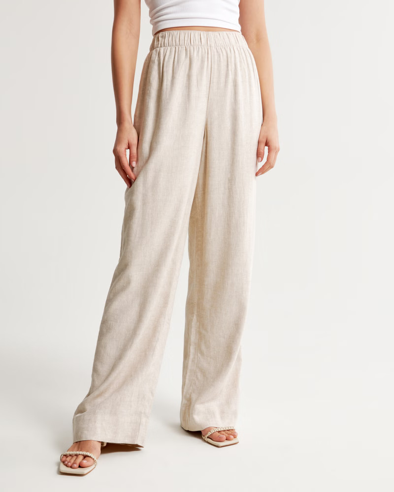 Women's Linen-Blend Pull-On Pant | Women's | Abercrombie.com | Abercrombie & Fitch (US)