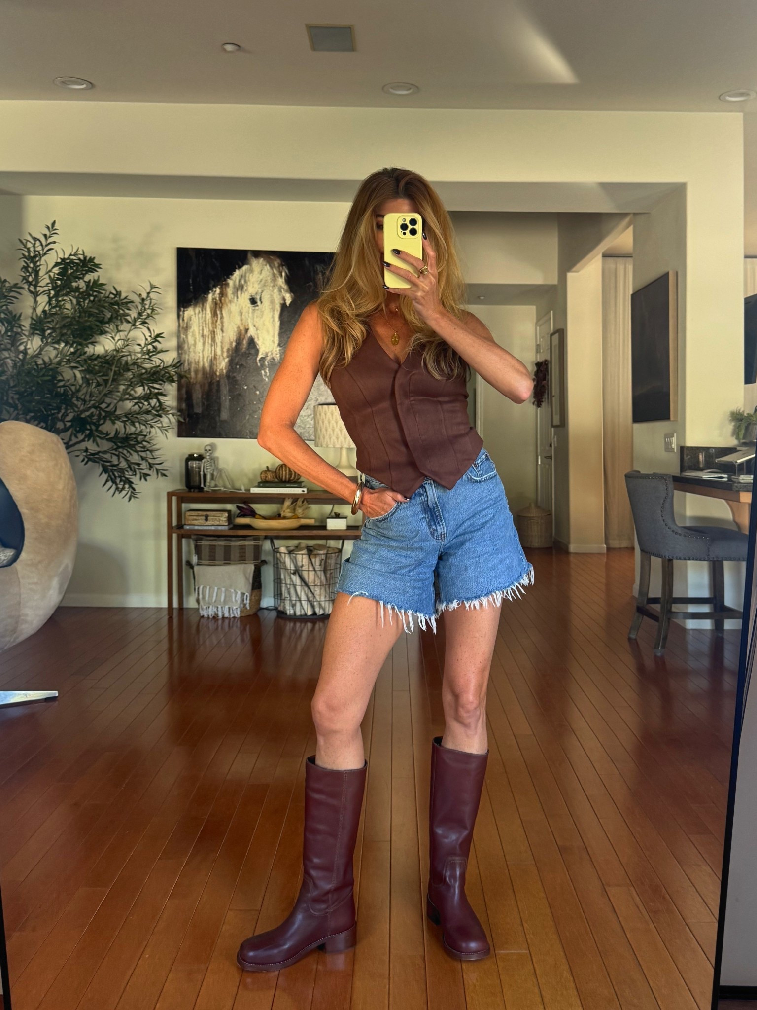 Looove my new boots 

fall, fall transition, brown 

#LTKOver40 #LTKShoeCrush #LTKStyleTip