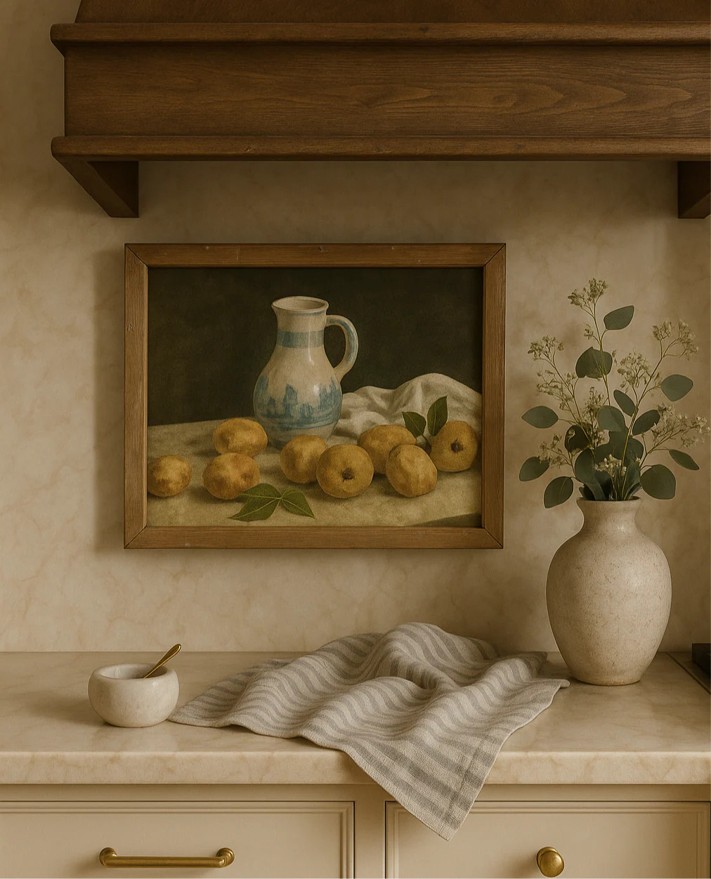 Wood Framed Art, Lemons + Pitcher | Pepper + Vetiver
