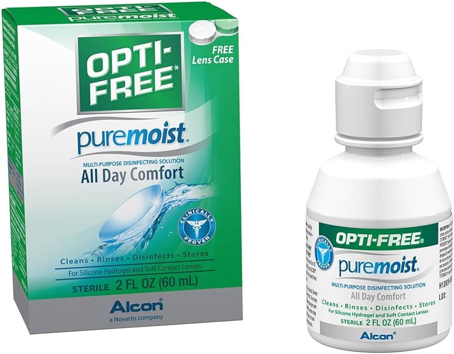 Opti-Free Puremoist Multi-Purpose Disinfecting Solution with Lens Case, (Packaging may vary), 2 F... | Amazon (US)