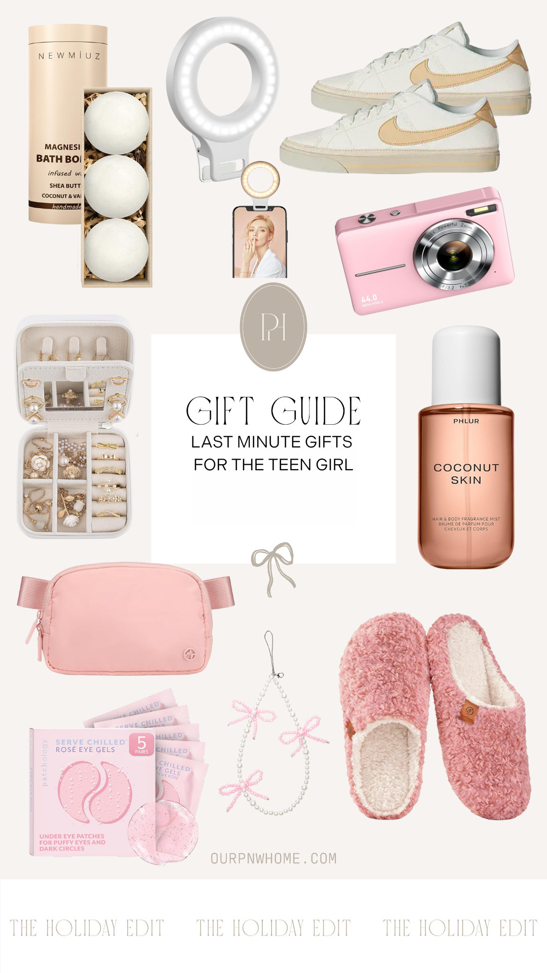 Great last minute gift finds for the teen girl on Amazon!

Gifts for the tween girl, gifts for the teen girl, bath bombs, clip on ring light, Nike sneakers, trainers, tennis shoes, pink camera, digital camera, jewelry case, jewelry organizer, body spray, women's fragrance, pink belt bag, pink slippers, phone accessories, under eye patch, holiday gift guide 

 #LTKGiftGuide #LTKHoliday #LTKFindsUnder50