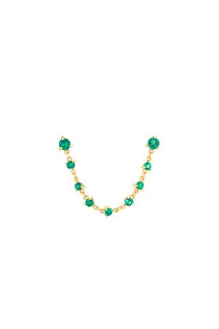 Carbon & Hyde Sparkler Double Earring in Green, Metallic Gold | FWRD 