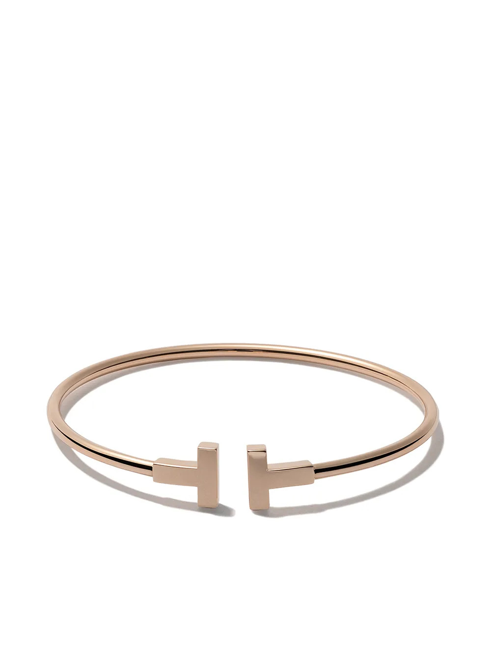 Tiffany & Co 18kt rose gold Tiffany T wire cuff - Metallic | FarFetch US