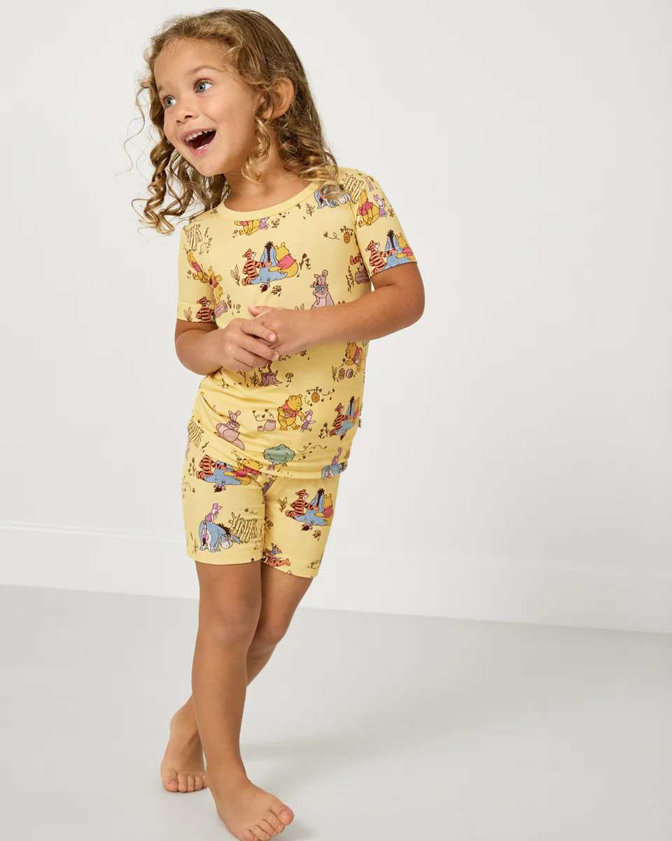 Disney Playtime With Pooh Two-Piece Short Sleeve & Shorts Pajama Set | Little Sleepies