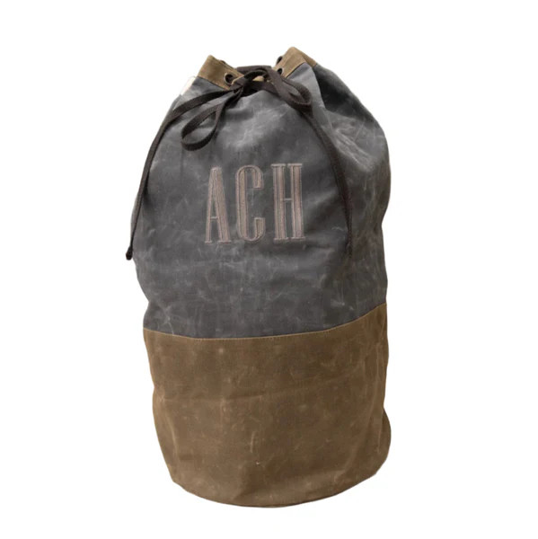 Large Waxed Slate Canvas Laundry Hamper | Fig and Dove