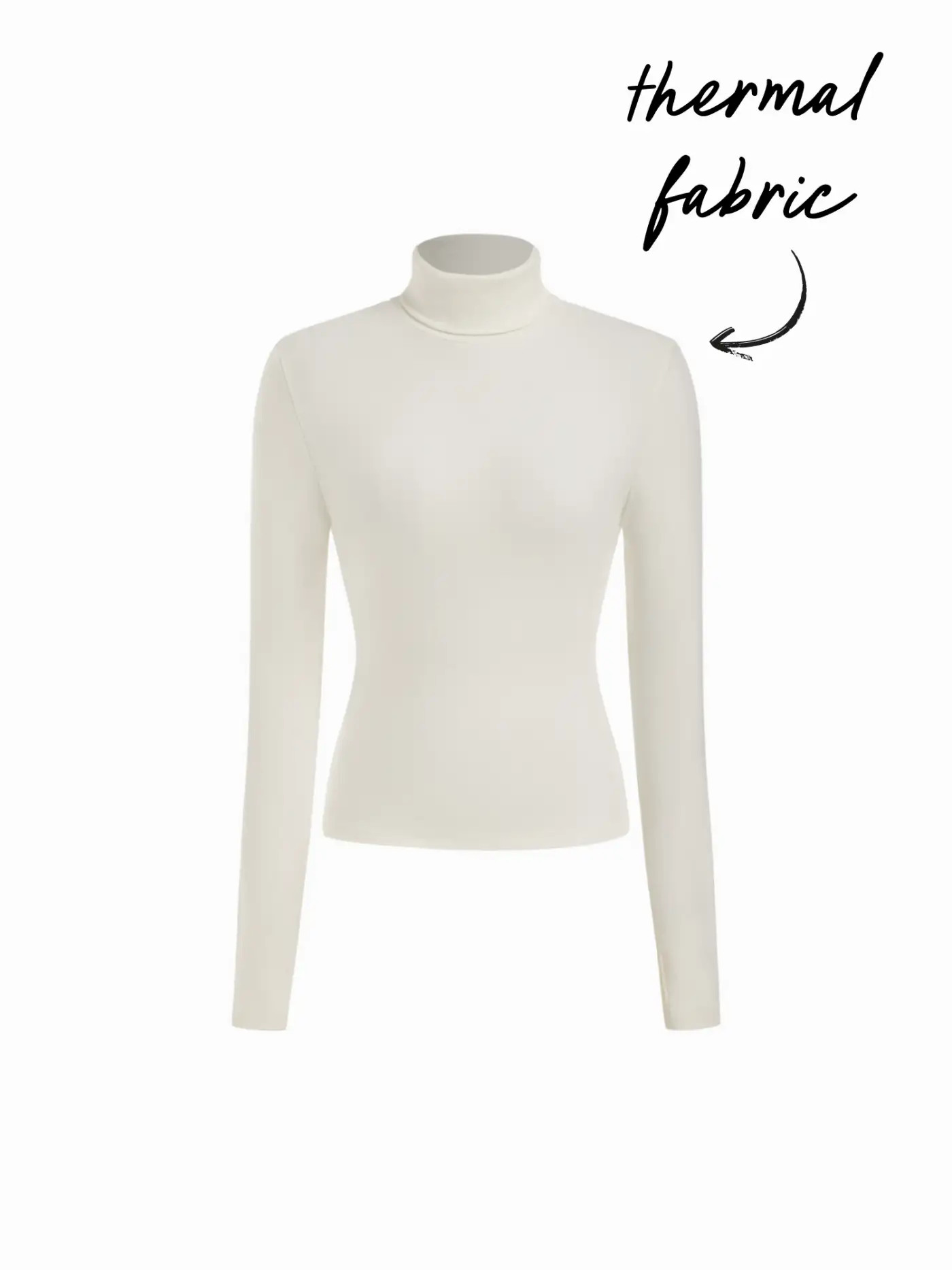 Knit Fabric Thermal Cotton-blend Turtleneck Long Sleeve Tee For Daily Casual | Cider