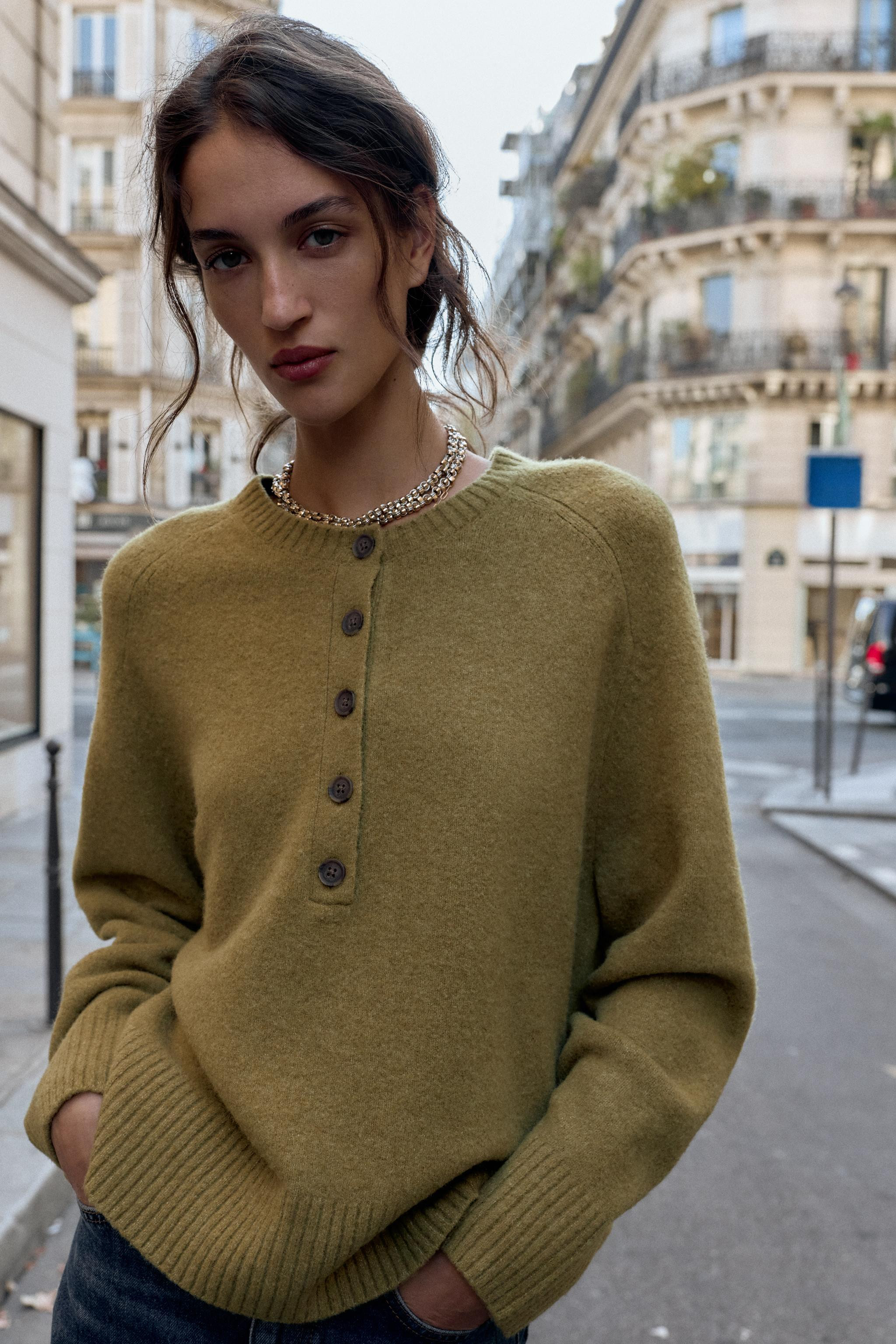 BUTTON KNIT SWEATER | Zara US