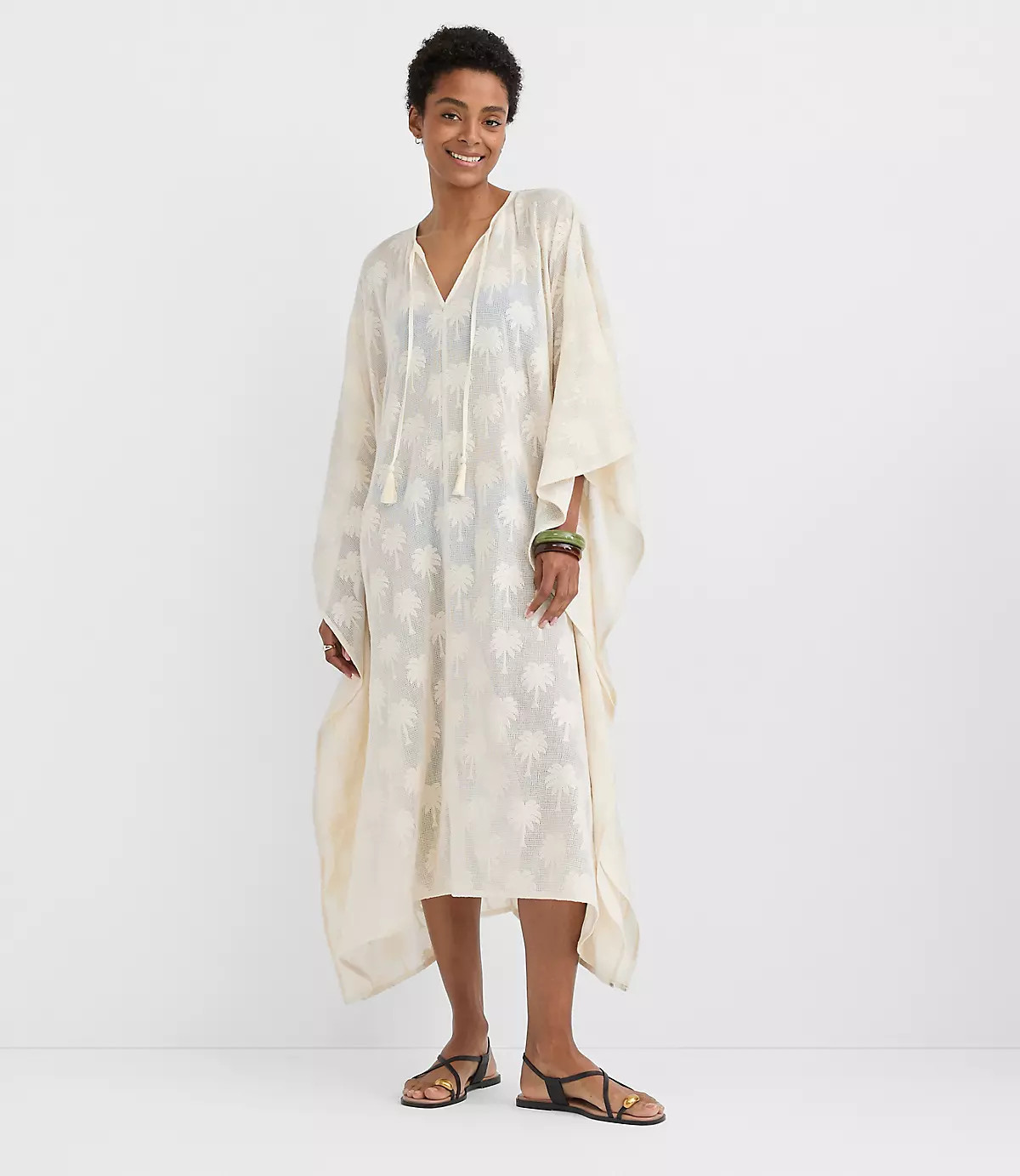 LOFT Beach Palm Mesh Maxi Swimsuit Coverup | LOFT
