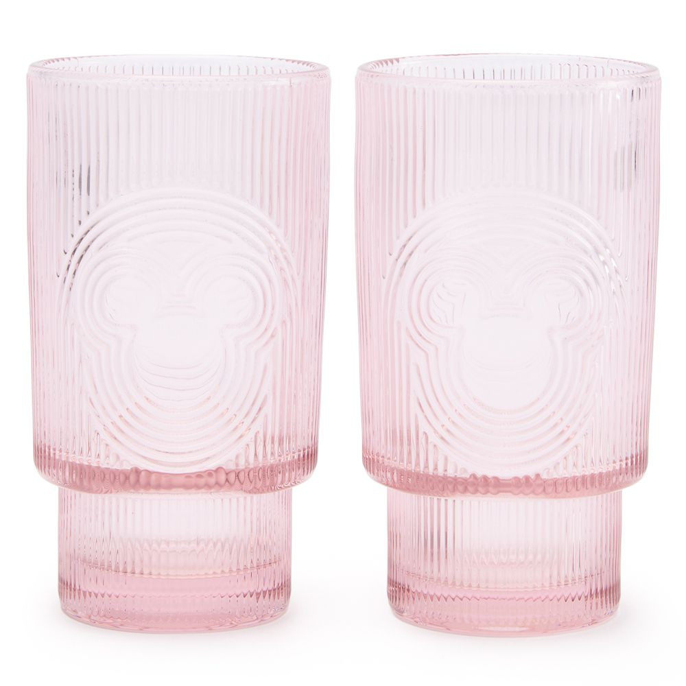 Mickey Mouse Icon Glass Tumbler Set – Pink | Disney Store