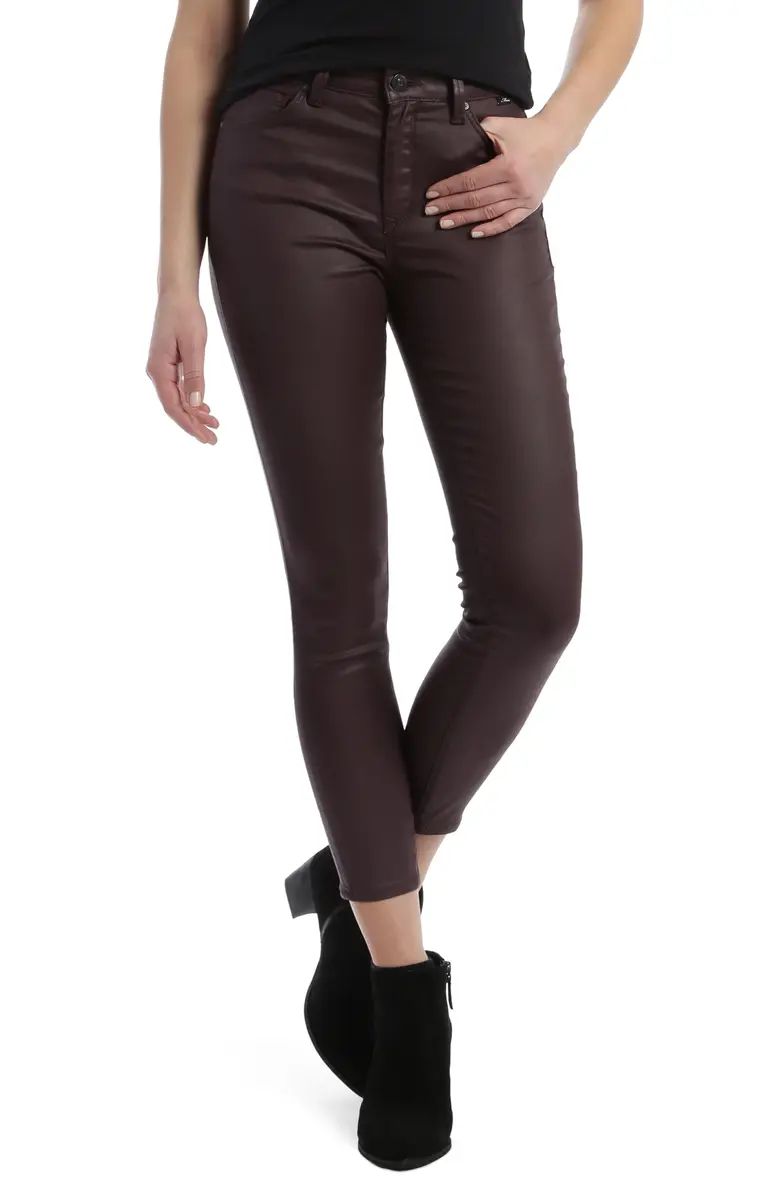 Tess Bordeaux Faux Leather Cotton Blend Skinny Pants | Nordstrom