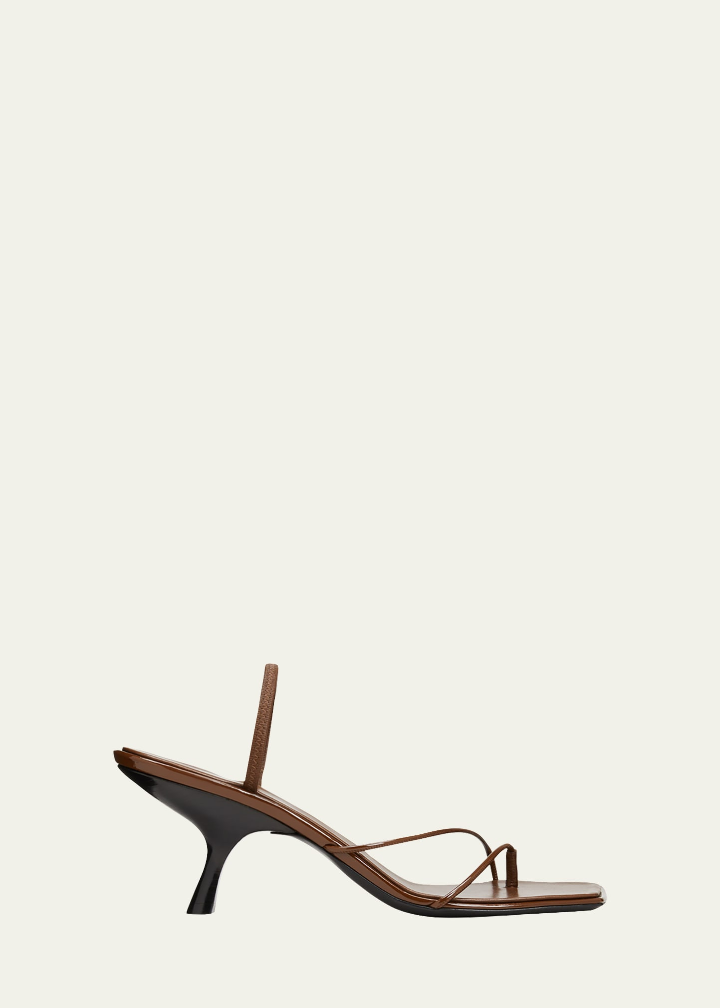 THE ROW Rai Patent Leather Strappy Kitten-Heel Sandals | Bergdorf Goodman