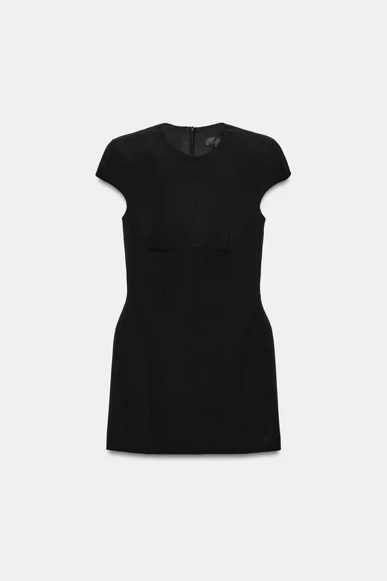SHOULDER PAD SEAM DETAIL MINI DRESS | Zara US