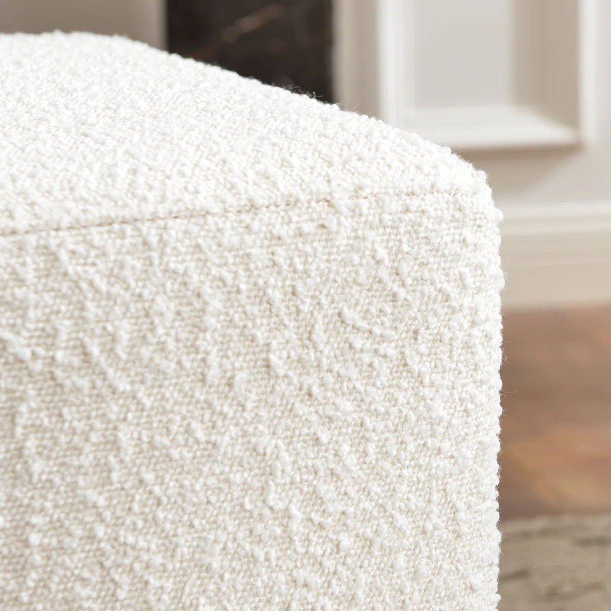 18.5" Wide Modern Square Boucle Upholstered Ottoman Set of 2 | Wayfair North America
