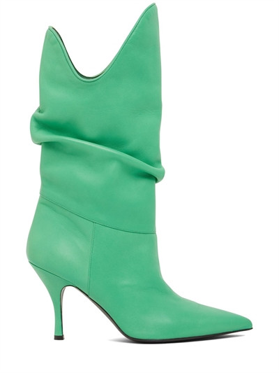 85mm Venus leather slouchy boots | Luisaviaroma