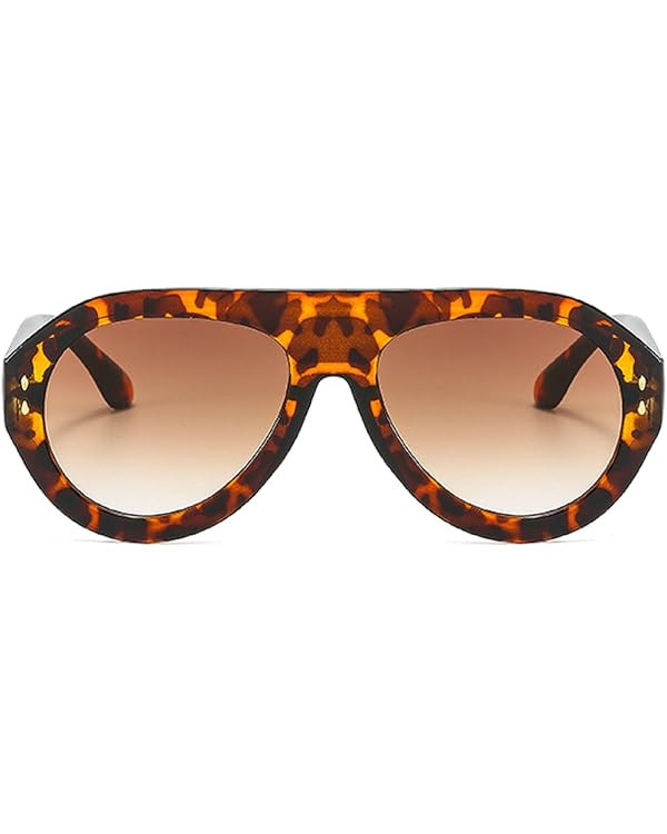 Popular Fashion Pilot Sunglasses Women Shades UV400 Retro Rivets Decoration Gradient Trending Men... | Amazon (US)