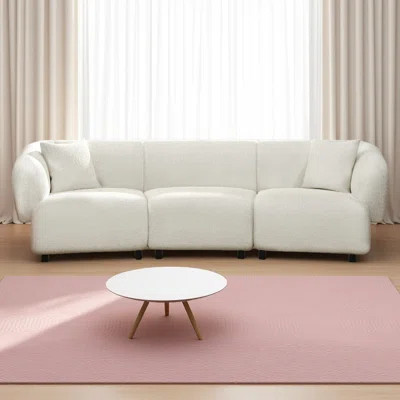 98.5"Curved Designed Contemporary 3-Seater Sofa Plush Seating, Streamlined Design, And Durable Frame | Wayfair North America