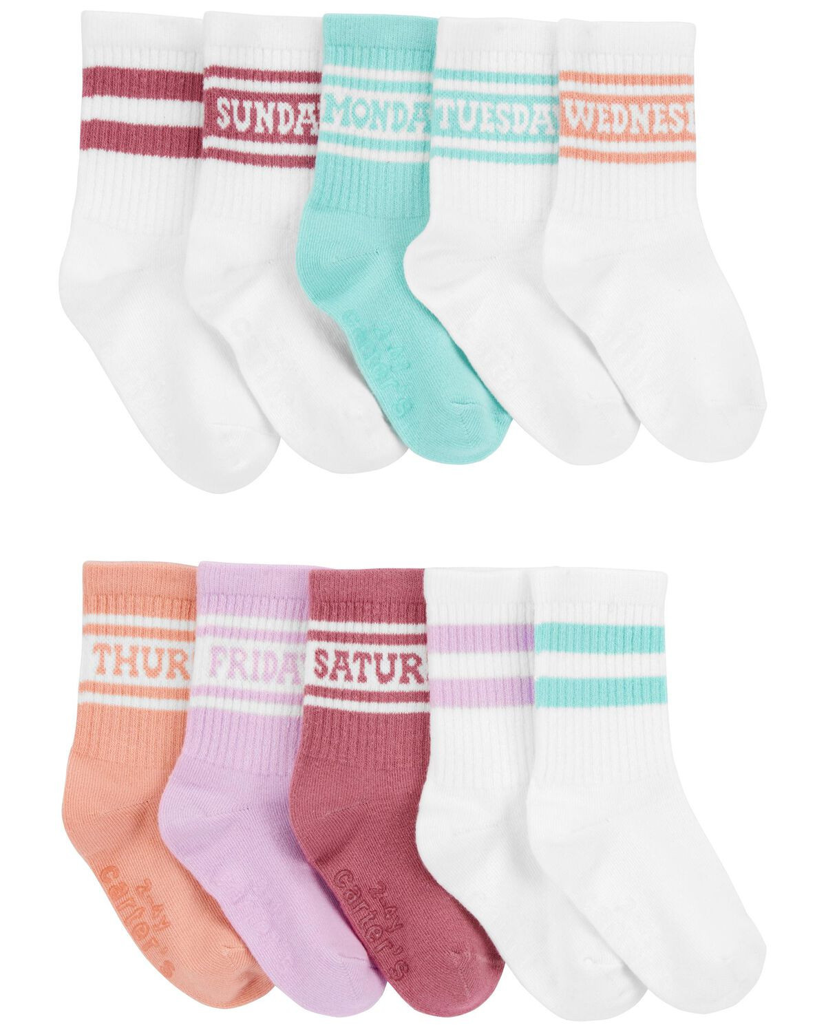 Toddler 10-Pack Weekdays Crew Socks | Carter's