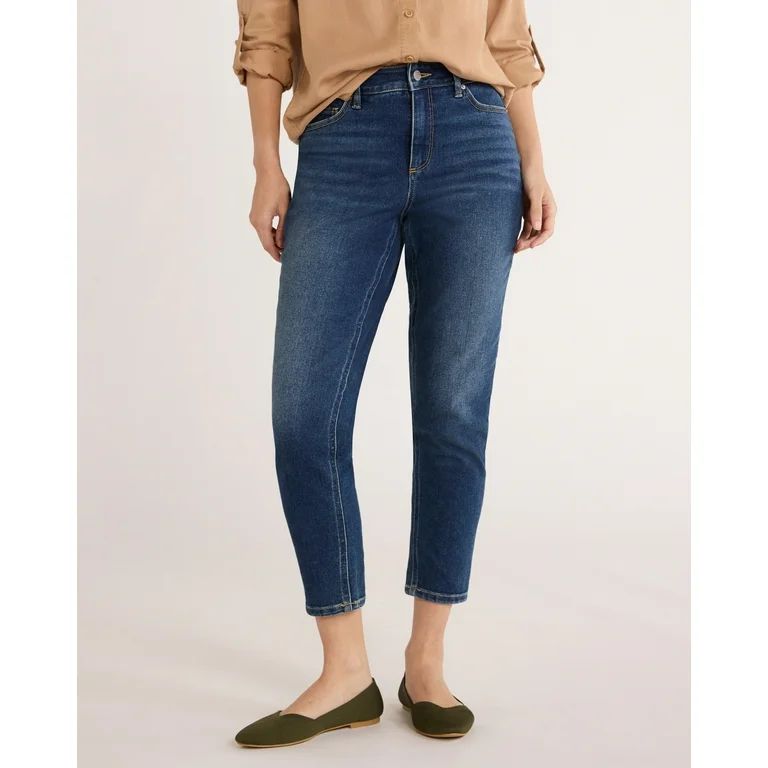 Time and Tru Women's High Rise Mom Jeans, 27” Inseam, Sizes 2-20 | Walmart (US)