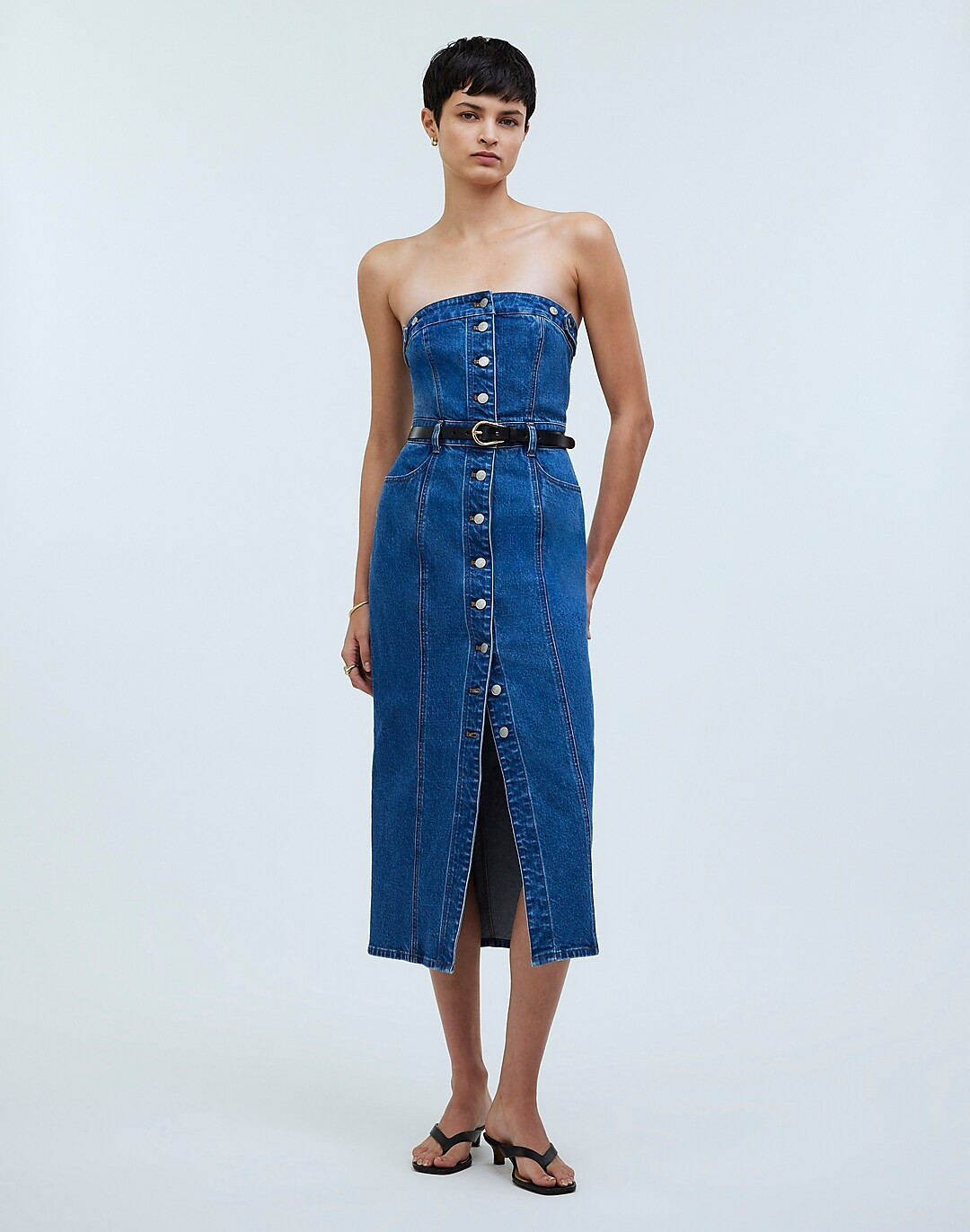 Denim Strapless Maxi Dress in McCabe Wash | Madewell