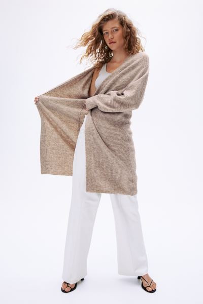 Long rib-knit cardigan | H&M (US + CA)
