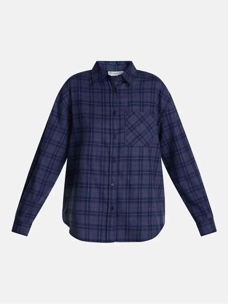No Boundaries Flannel Cotton Shirt, Women's XXS-XXL | Walmart (US)