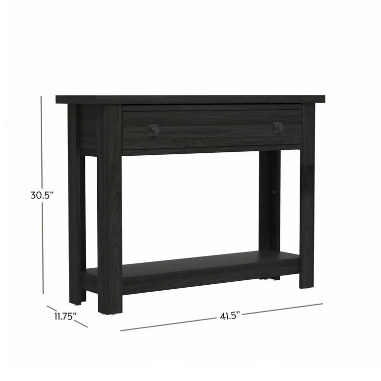 Coover Wood Console Table with 1 Drawer, Black | Walmart (US)
