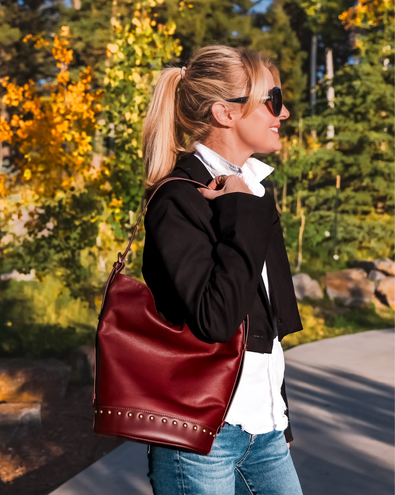 Burgundy is the “it” color of the season, and this burgundy handbag by Vince Camuto is so chic. I love the gold grommet details, rich burgundy color, and bucket bag shape (also on-trend). Burgundy is also so easy to incorporate into your wardrobe and looks amazing on so many women. If the color is not for you, this bag also comes in black and brown.

~Erin xo 

#LTKItBag #LTKSeasonal