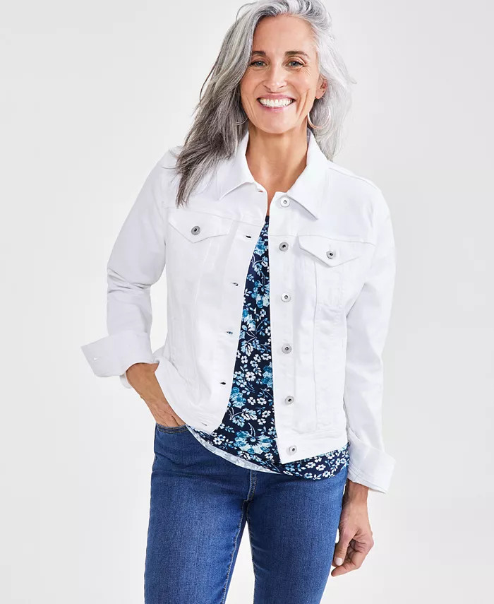 Petite Classic Denim Jacket, Created for Macy's | Macy's