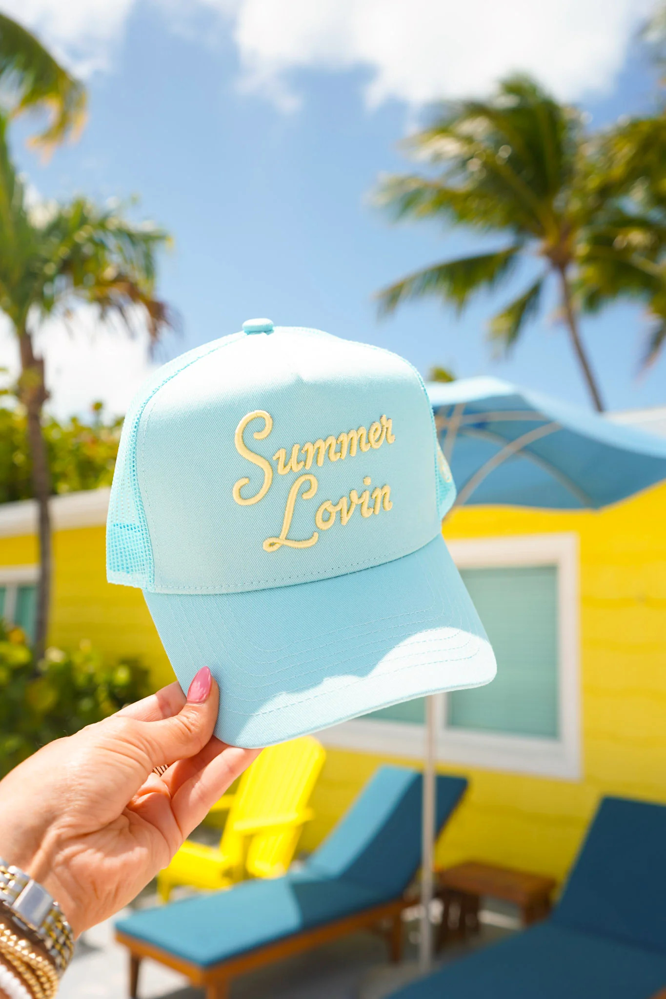 Summer Lovin - Baby Blue Canvas Trucker Hat | KenzKustomz