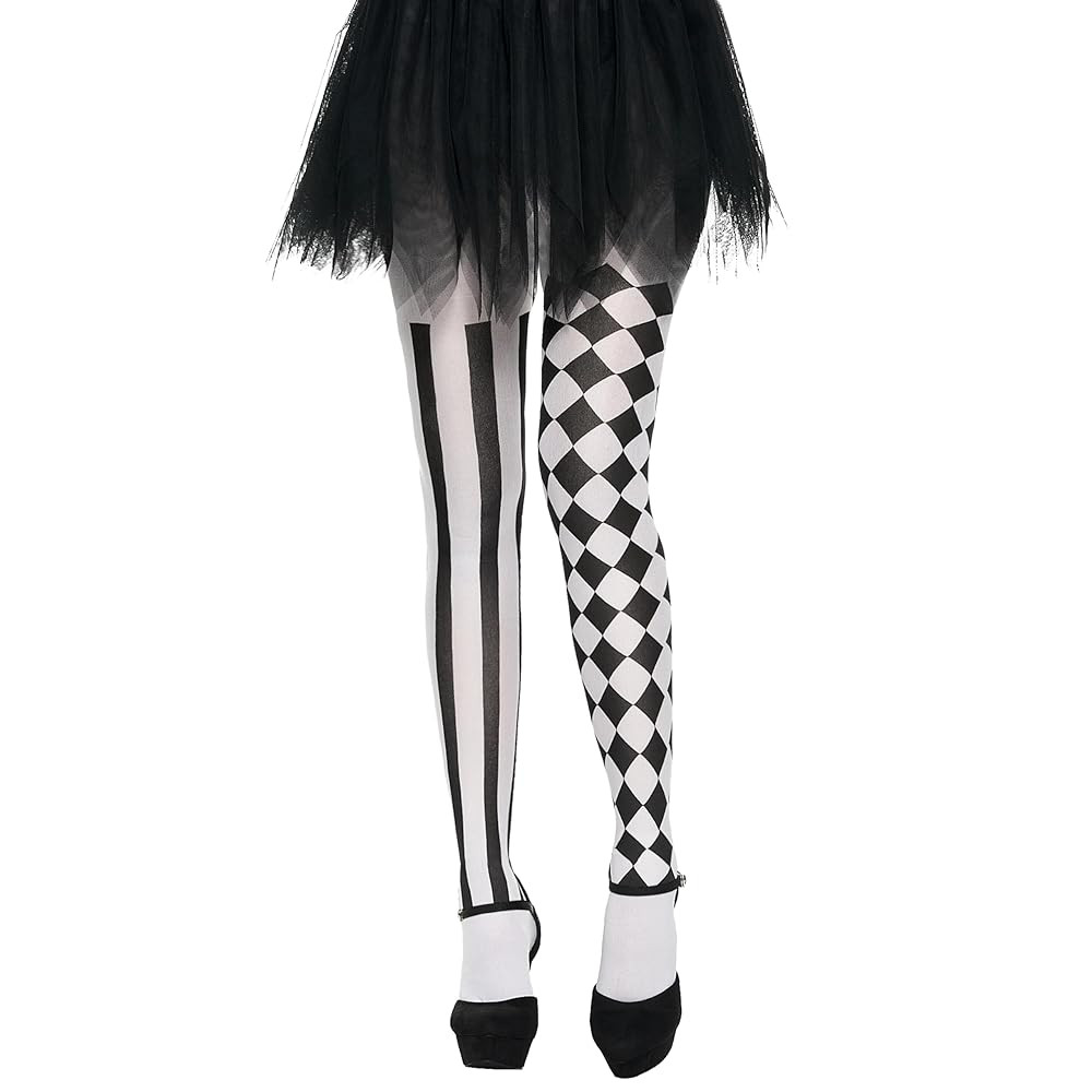 Spooktacular Creations Halloween Clown Tights for Adult Women, Halloween Black and White Harlequi... | Amazon (US)