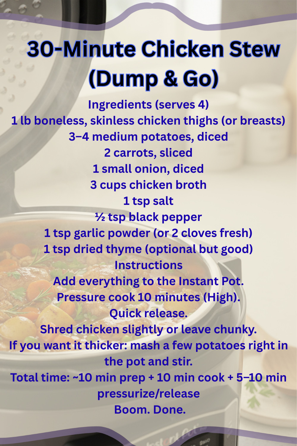 Love my Instapot for quick family meals  minute chicken stew recipe 

 #30 #LTKmomlife #LTKSaleAlert