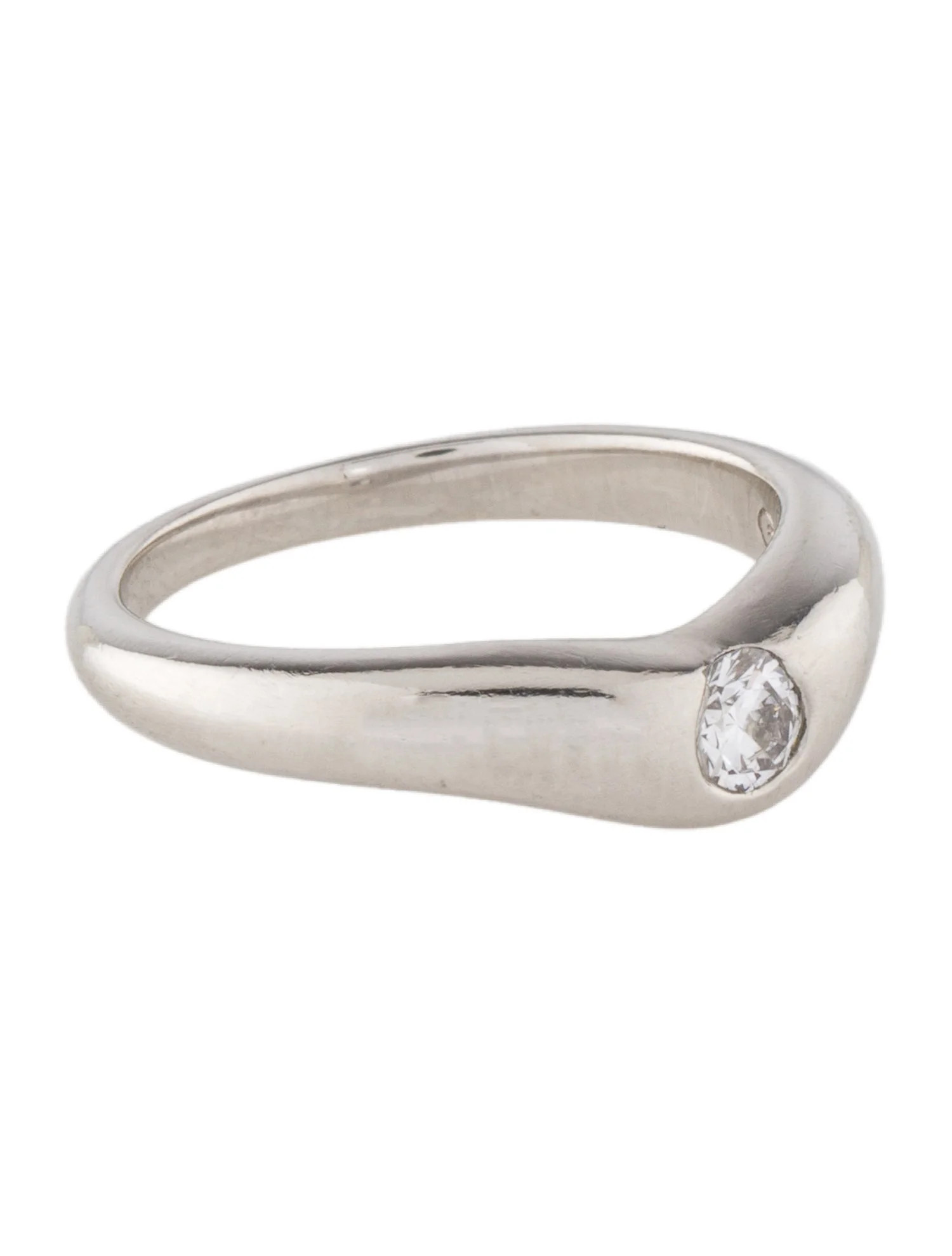 Vintage Platinum Diamond Curved Band | The RealReal