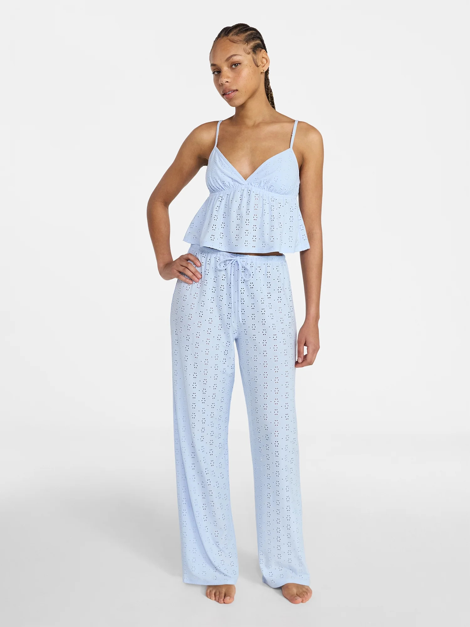 No Boundaries Eyelet Cami and Pants Sleep Set, 2-Piece, Women's XS-XXL | Walmart (US)