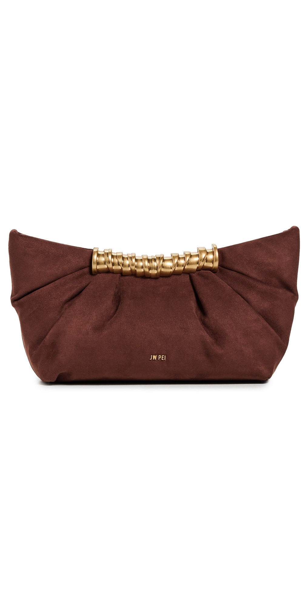 JW PEI Leia Pleated Clutch Dark Brown One Size | Shopbop