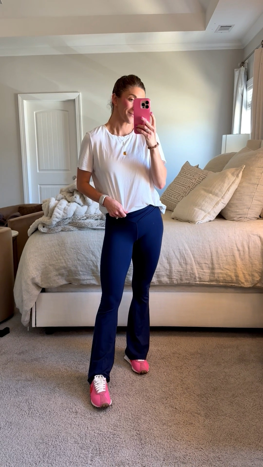 Shop outfit details here!
Tee is CRZ yoga from Amazon size medium
Pants are the Real Me Flare crossover leggings from Aerie! So comfy, lux, and such a great price! On sale 40% off for under $33! TTS-size small
Shoes are Nikes from Nordstrom. On sale! Wearing 8.5. I go up 0.5 in sneakers. Other colors available too. 

Loopy is 10% off-code: watsonansley10
Also linking necklaces from tiny tags & electric picks 

Daily | comfy | active | tee | t-shirt | yoga pants | leggings | aerie | American Eagle | hikes | sneakers | tennis shoes | necklaces | cross necklace | tiny tags | engraved | initials | kids names | mom life | dog tags | basic | daily | fit | athleisure | active | mom life | workout | everyday style 

#LTKmomlife #LTKSaleAlert #LTKootd