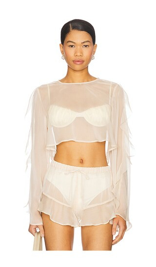 Thoma Cropped Shirt in Macademia | Revolve Clothing (Global)