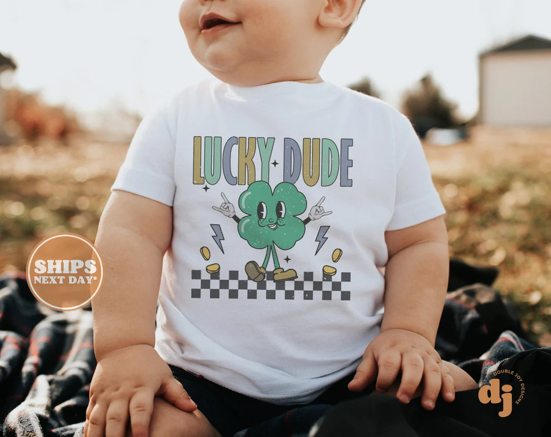 Kids St. Patrick's Day Shirt  Lucky Dude Kids Retro - Etsy | Etsy (US)