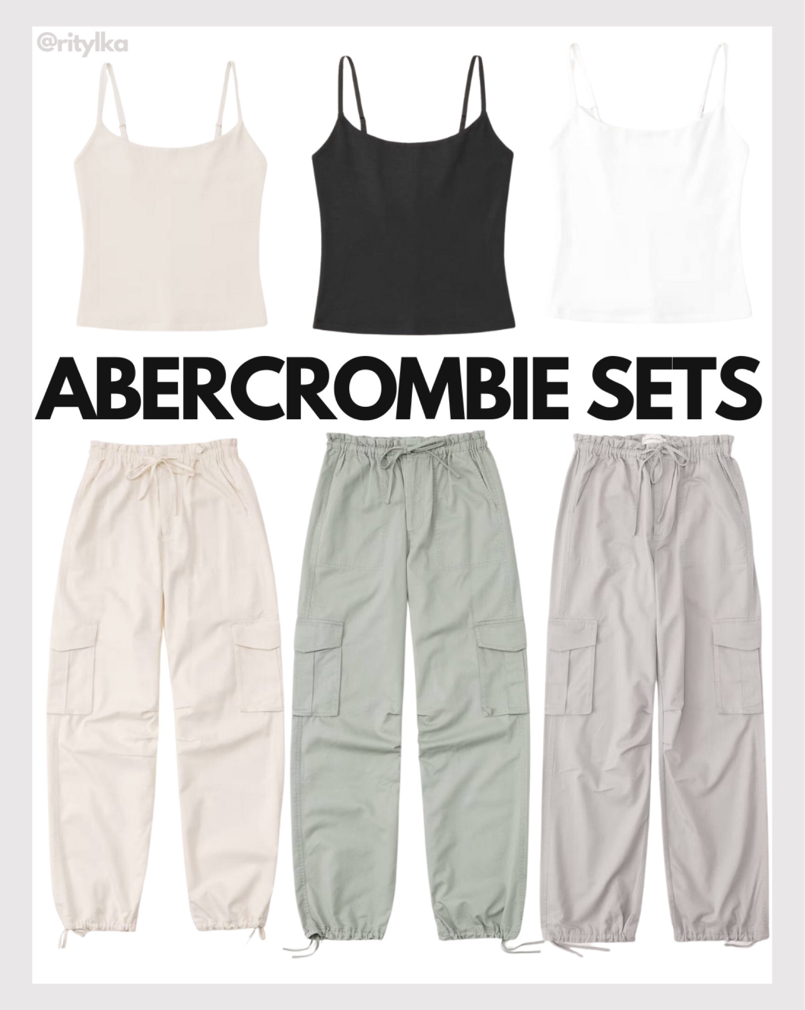 Abercrombie sets inspo

Abercrombie top outfit
Abercrombie tops outfit
Beige top 
Black top
White top
Abercrombie cargo pants
Abercrombie pants outfit
Beige cargo pants
Green cargo pants
Grey cargo pants

#springoutfits2023 #spring2023fashion #summeroutfits2023 #abercrombiesale #resortwear2023

#LTKFind #LTKunder50 #LTKstyletip #LTKshoecrush #LTKunder100 #LTKSeasonal #LTKswim #LTKworkwear #LTKwedding #LTKtravel #LTKitbag #LTKsalealert