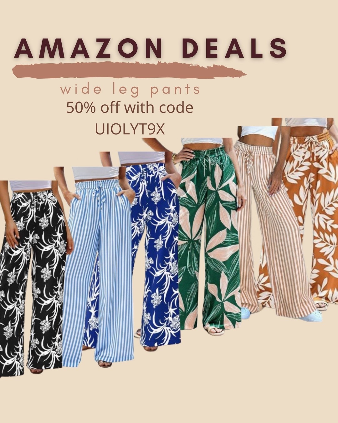 $16 ends 4/19

Amazon fashion
Amazon deals
Wide leg pants
Resort wear
Print pants 
Beach pants
