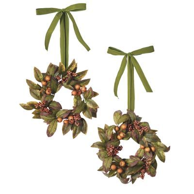 Rowan Berry Mini Wreaths, Set of Two | Frontgate | Frontgate