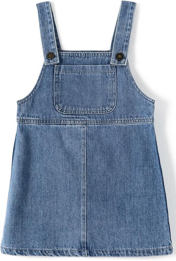 KIDSCOOL SPACE Baby Little Girl Denim Overalls,Simple Design Summer Jumpsuit Dress | Amazon (US)