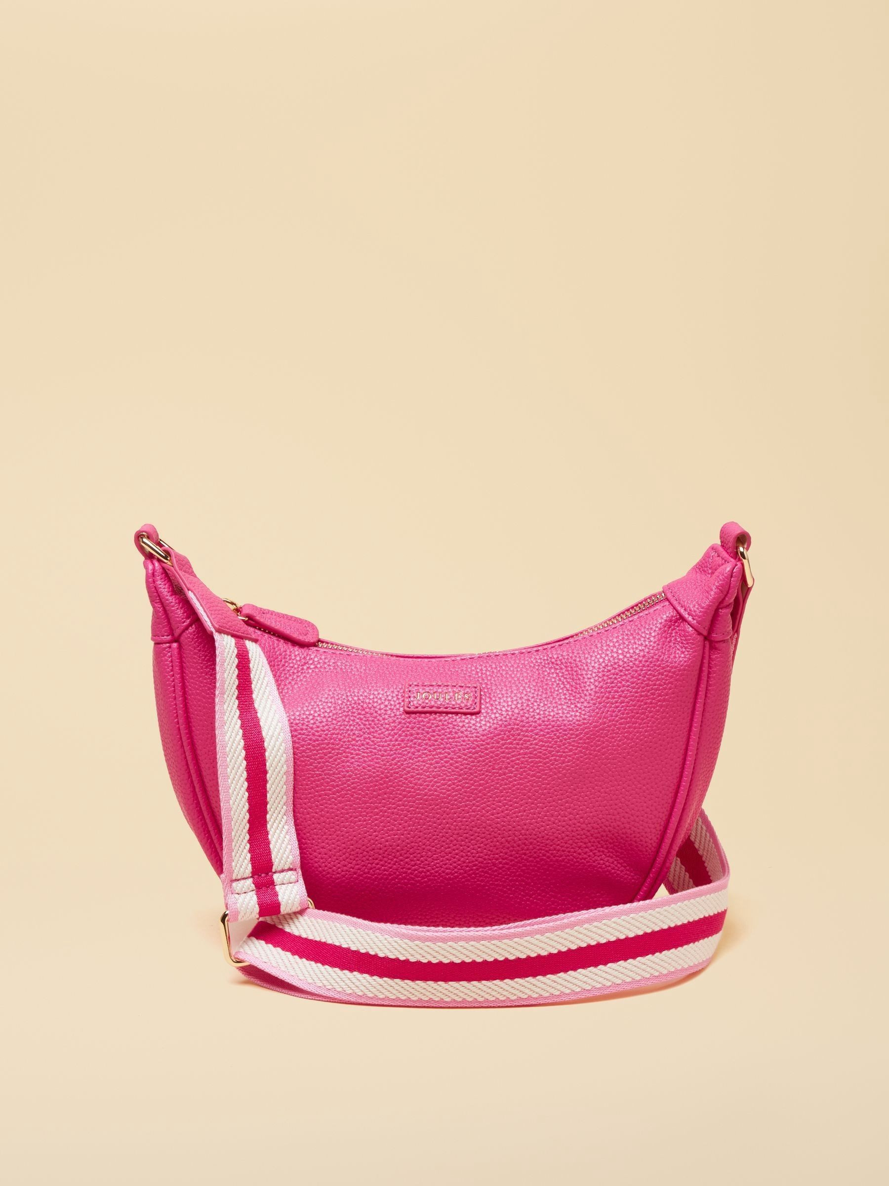 Jade Pink Half Moon Adjustable Cross-Body Bag | Joules | Joules