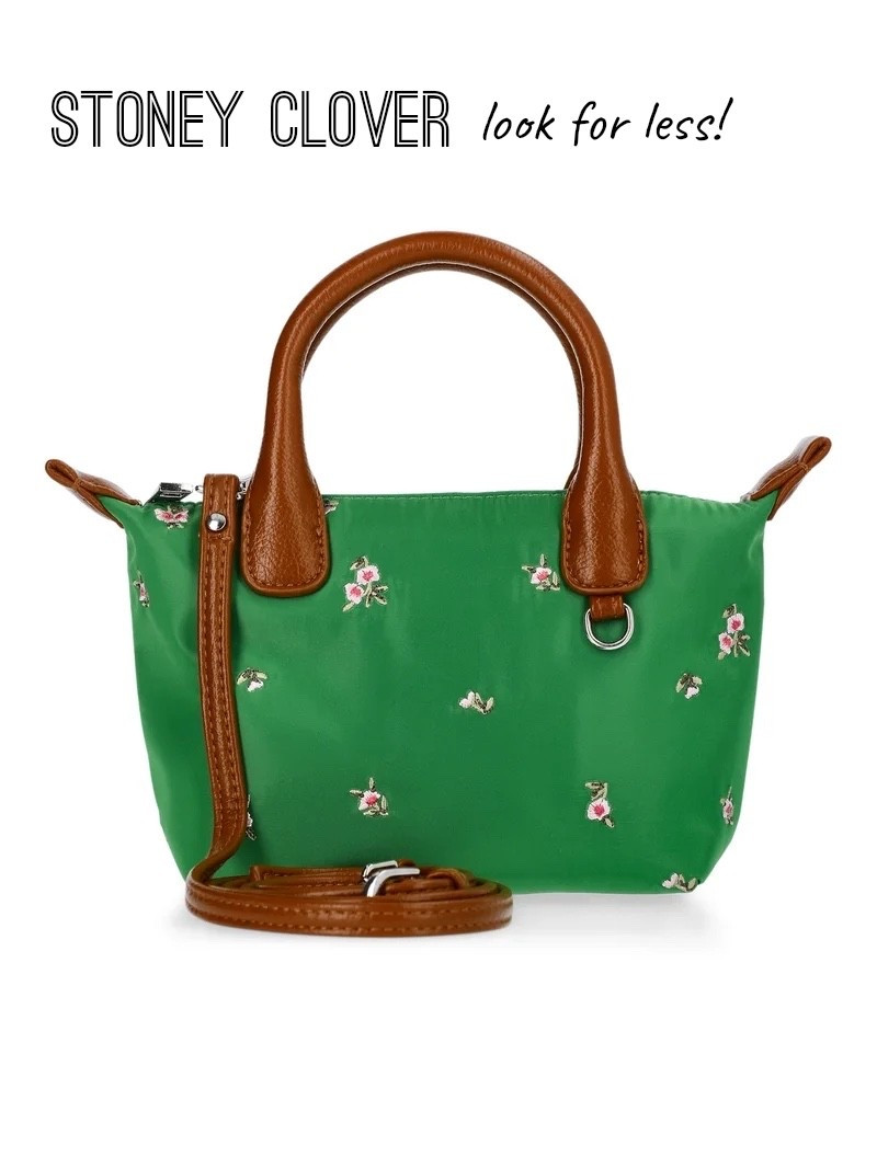Stoney clover look for less! Crossbody pouchette with floral embroidery for $12!