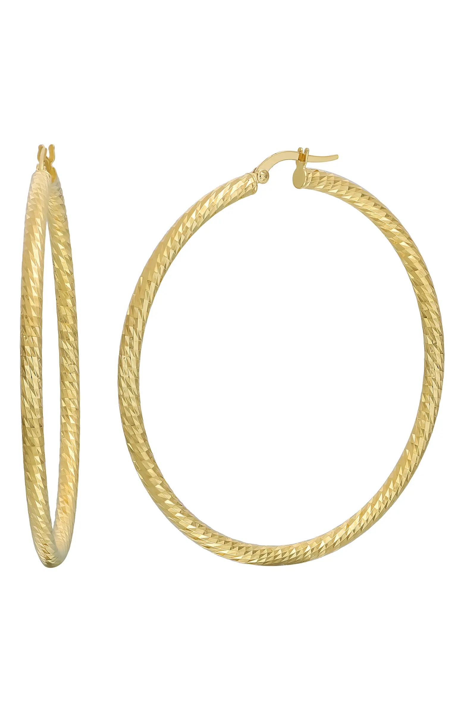 14K Gold Faceted Hoop Earrings | Nordstrom